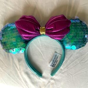 DISNEY LITTLE MERMAID EARS Headband - From DisneyWorld - Sequin, Shell detail